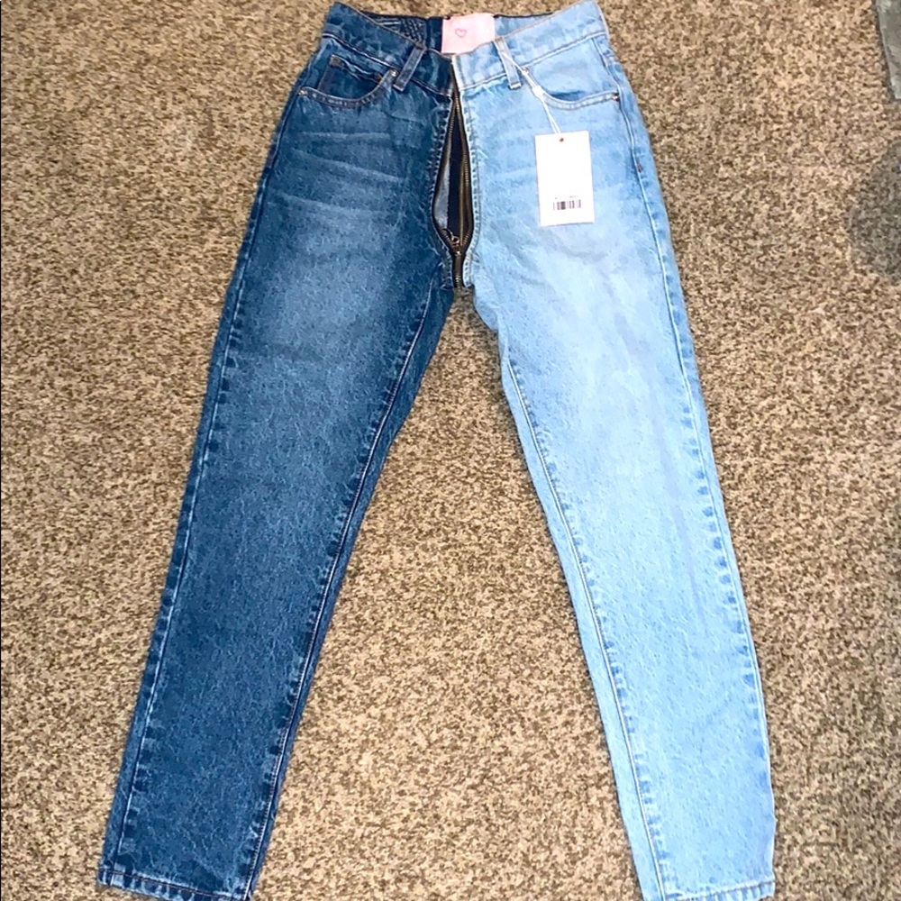 Color block jeans